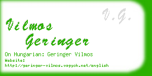 vilmos geringer business card
